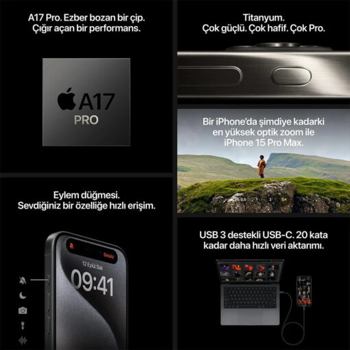 iPhone 15 Pro 128 Gb Akıllı Telefon Beyaz Titanium#Minimum peşinat sadece 6600 TL - Görsel 8